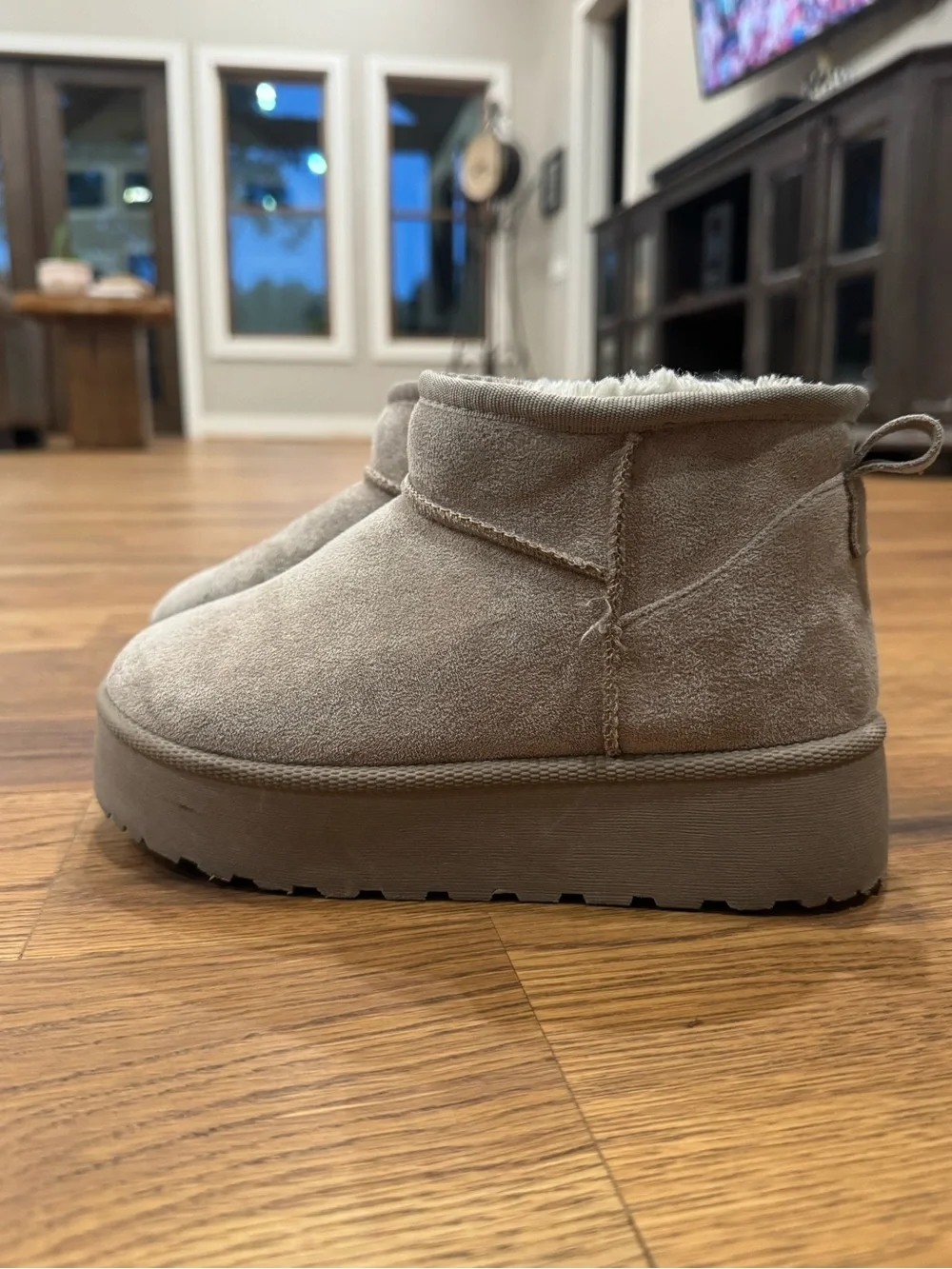Nanette Lapore Kids Suede Fleece-Lined Ankle Boots in Taupe